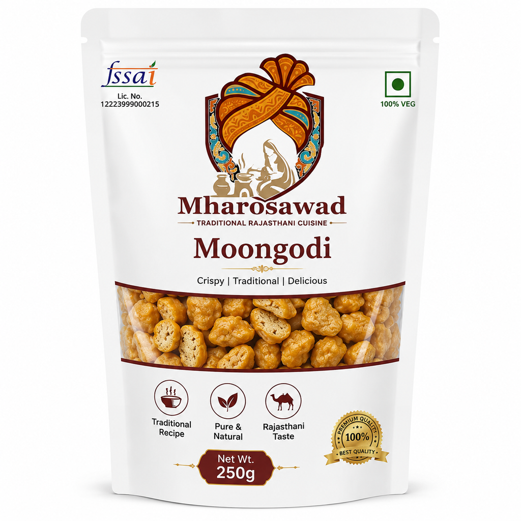 Mharosawad Moongodi 250g | Traditional Rajasthani Moong Dal Badi | Crispy & Authentic Rajasthani Cuisine | 100% Vegetarian
