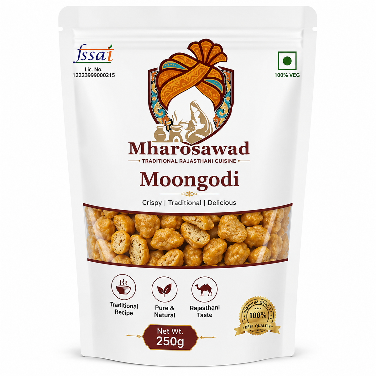 Mharosawad Moongodi 250g | Traditional Rajasthani Moong Dal Badi | Crispy & Authentic Rajasthani Cuisine | 100% Vegetarian
