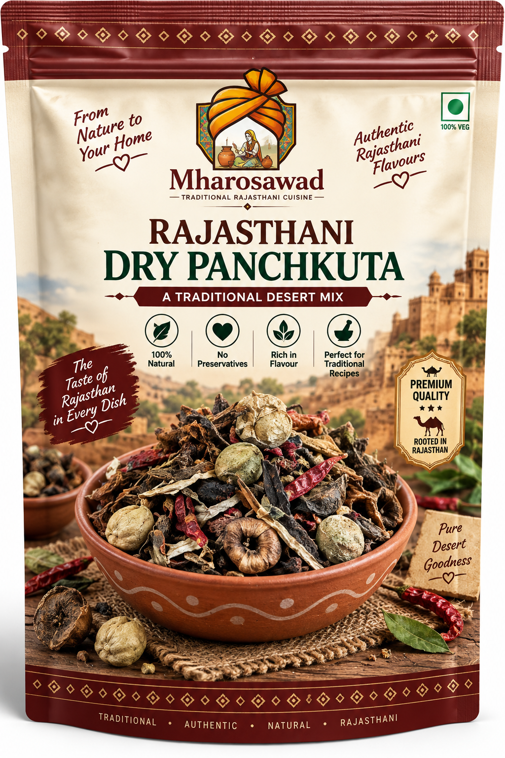Mharosawad Authentic Rajasthani Dry Panchkuta | Traditional Desert Mix (200g)