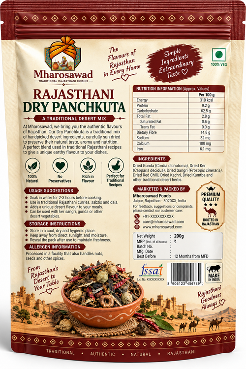 Mharosawad Authentic Rajasthani Dry Panchkuta | Traditional Desert Mix (200g)